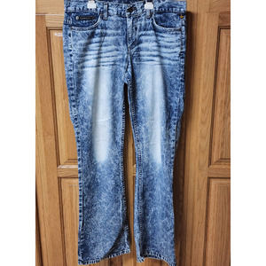 DKNY Womens's Vintage Distressed Bootcut Jeans. Tye Dye Look. Size 8